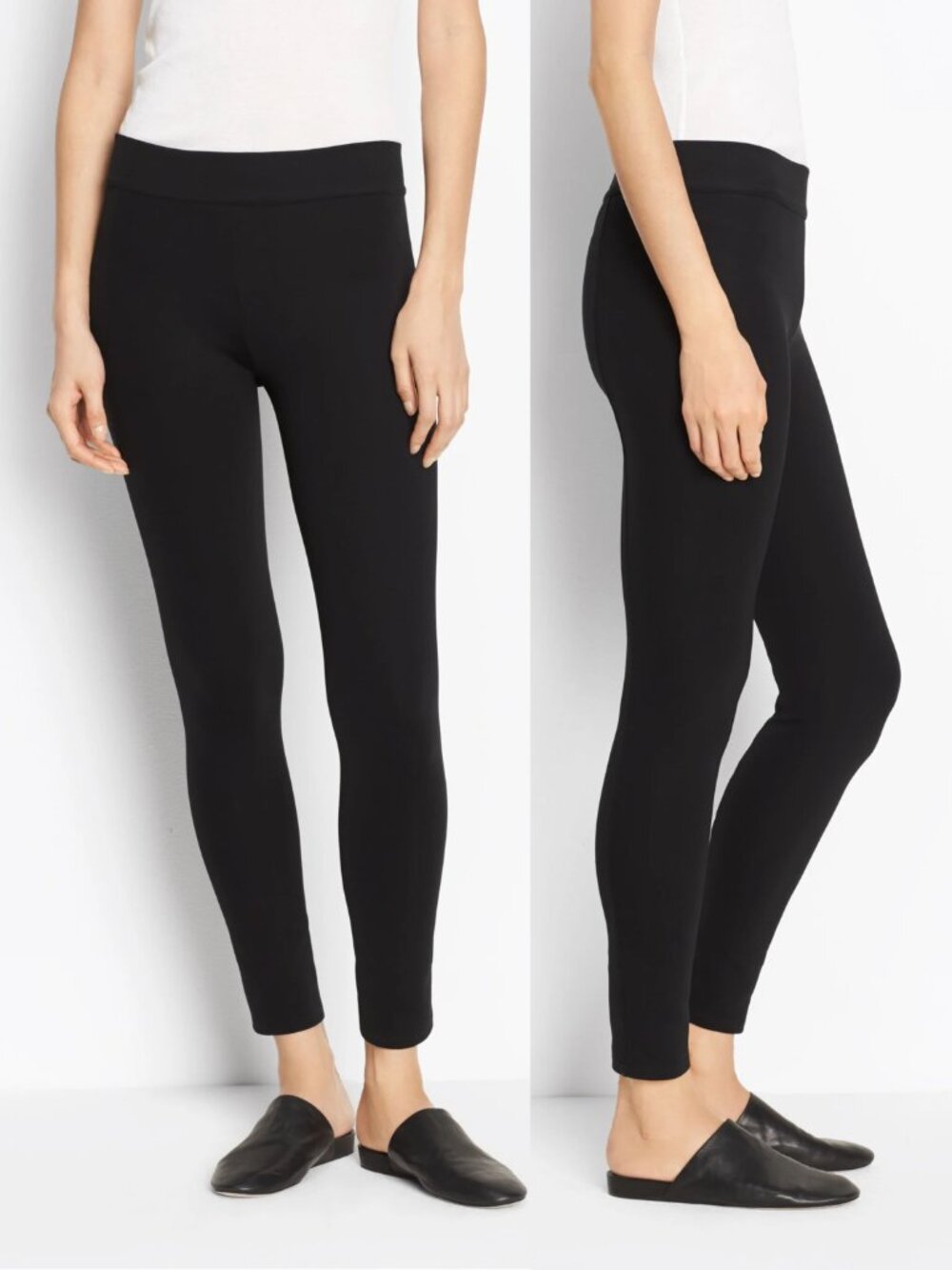 VINCE Tech Ponte Legging Tailored Pants in Black Pull-on size M $225 Minimalist